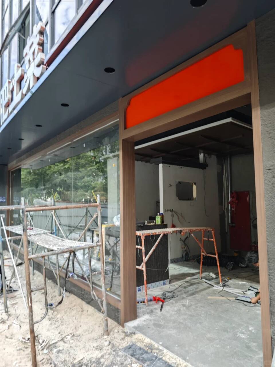 鍍鋅管木紋漆全包施工價格#鐵藝花架#仿古建筑#涼亭廊架