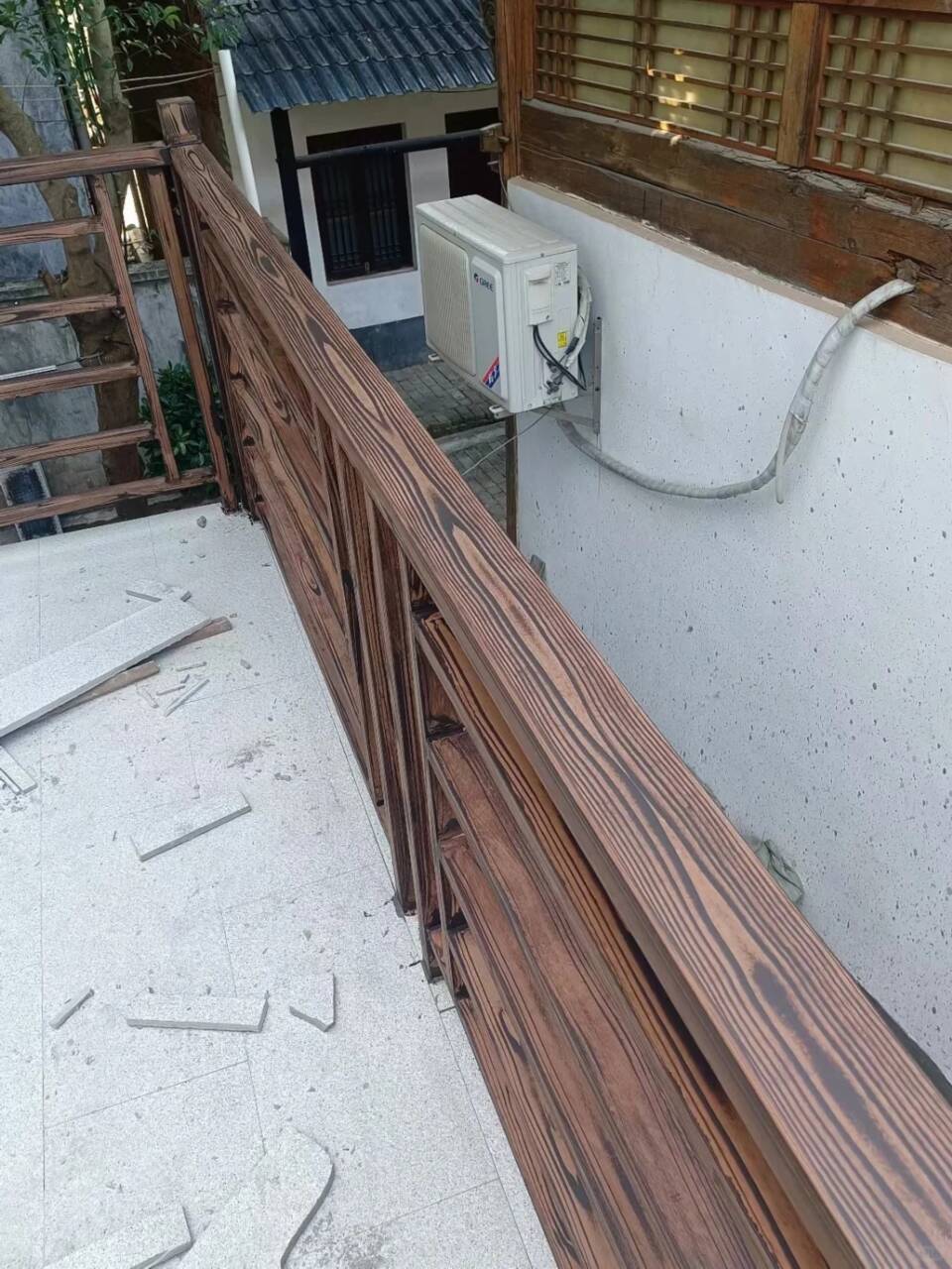 內(nèi)外墻木紋漆源頭工廠#鐵藝花架#仿古建筑#涼亭廊架