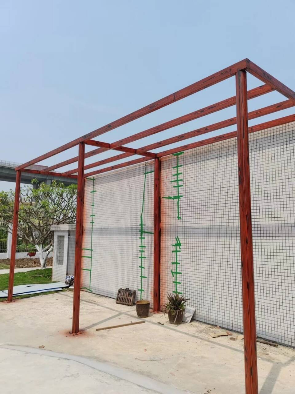 廊架長廊木紋漆，鋼結構金屬面木紋漆，仿木紋漆批發(fā)多少錢