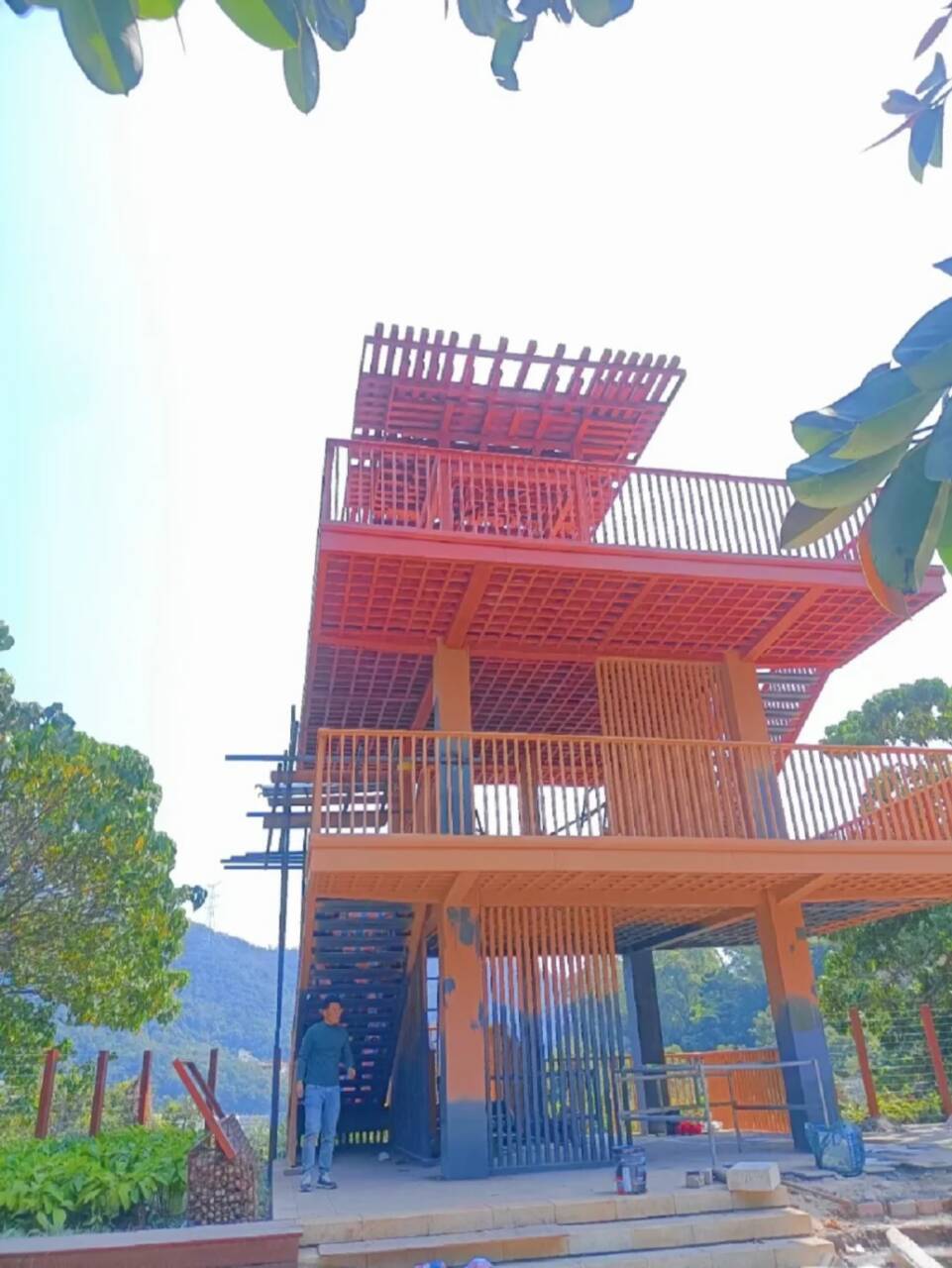 內(nèi)外墻木紋漆施工多少錢#鋼結(jié)構(gòu)建筑#金屬面#仿古建筑