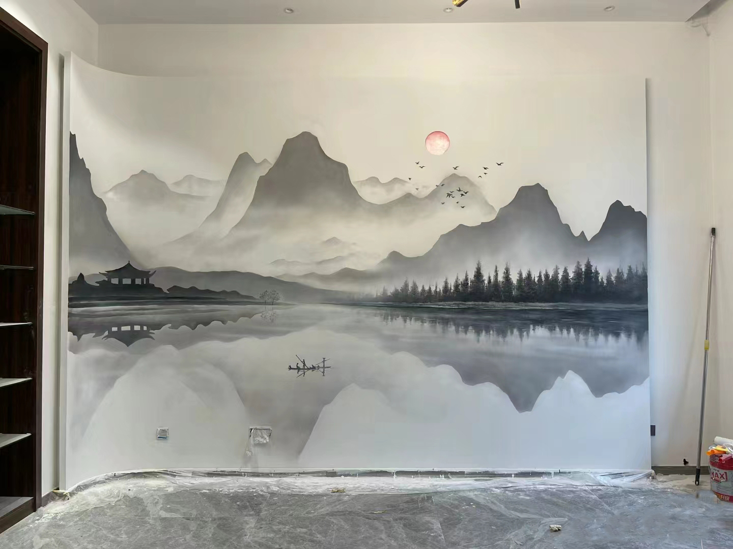 文化墙彩绘手绘墙绘画工作室
