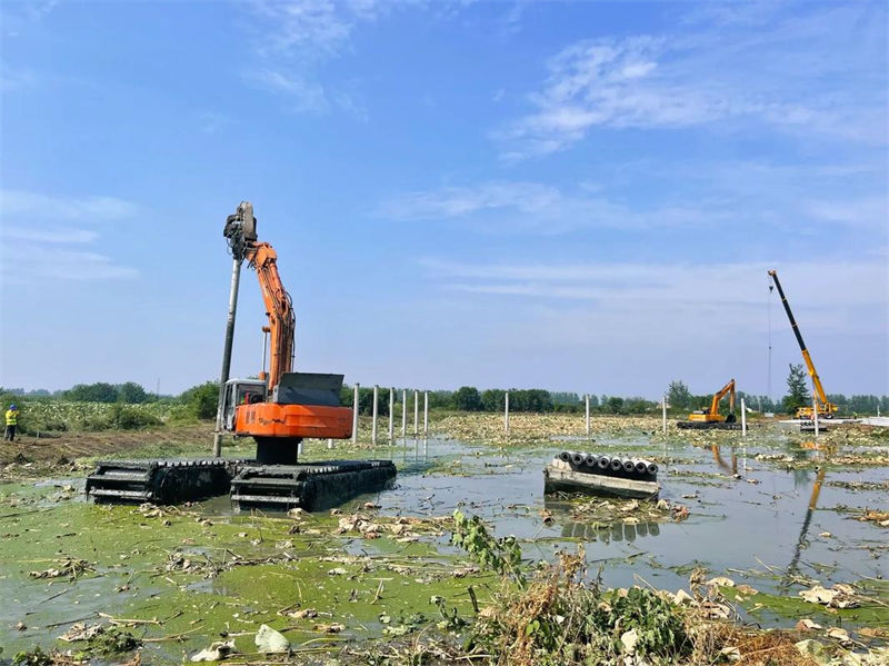 水陆挖掘机出租水上挖掘机出租服务多年经验