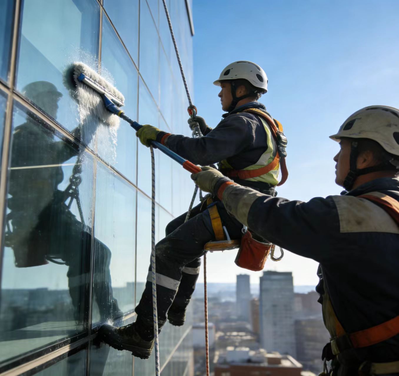 蜘蛛人高空作业外墙高空清洗实力团队团队